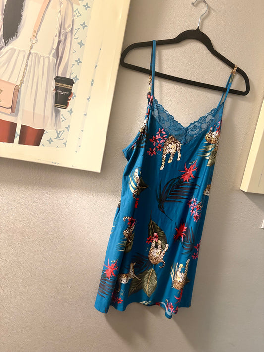 Blue Animal Print Camisole