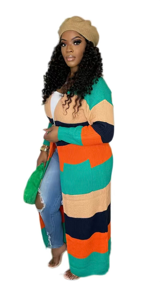 Multicolored Maxi Cardigan