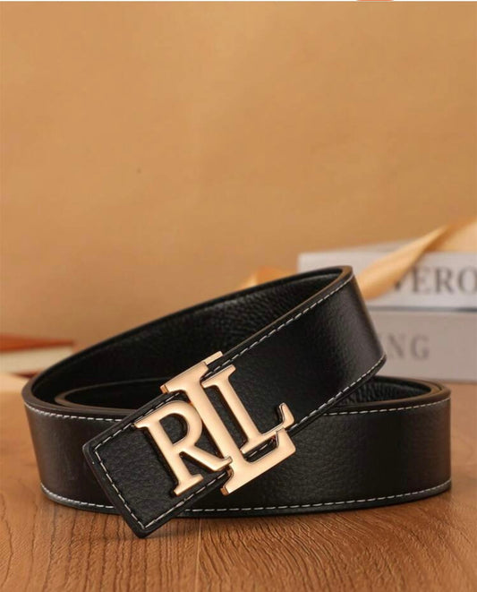 Designer Belt with Gold Buckle