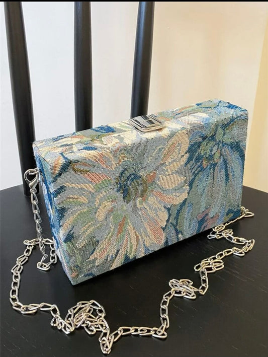 Flower Denim Purse