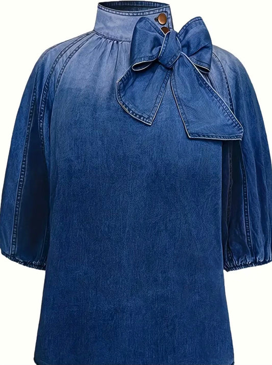 Bow Denim Shirt