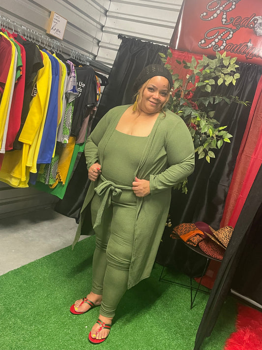 Army Green Jumper with Robe